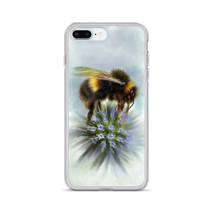 Bumble Bee Flower Floral Art with Purple Allium iPhone Case Gift Idea