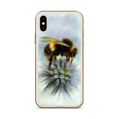 Bumble Bee Flower Floral Art with Purple Allium iPhone Case Gift Idea