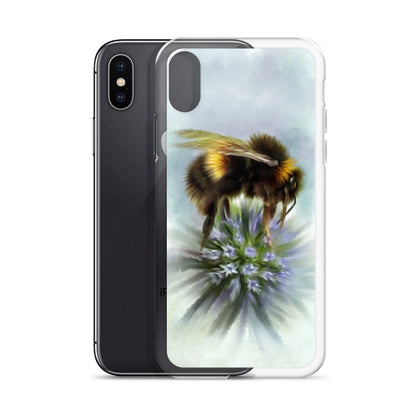 Bumble Bee Flower Floral Art with Purple Allium iPhone Case Gift Idea