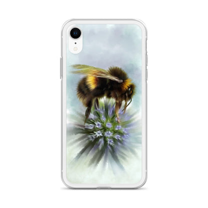 Bumble Bee Flower Floral Art with Purple Allium iPhone Case Gift Idea