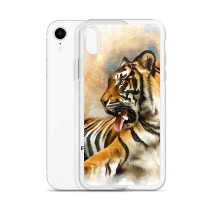 Wildlife Wild Animal Art Sitting Tiger iPhone Case Gift Idea