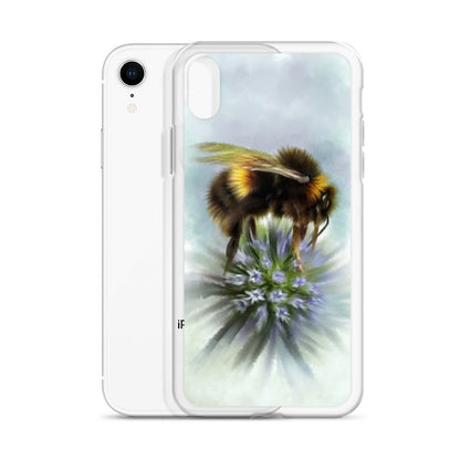 Bumble Bee Flower Floral Art with Purple Allium iPhone Case Gift Idea