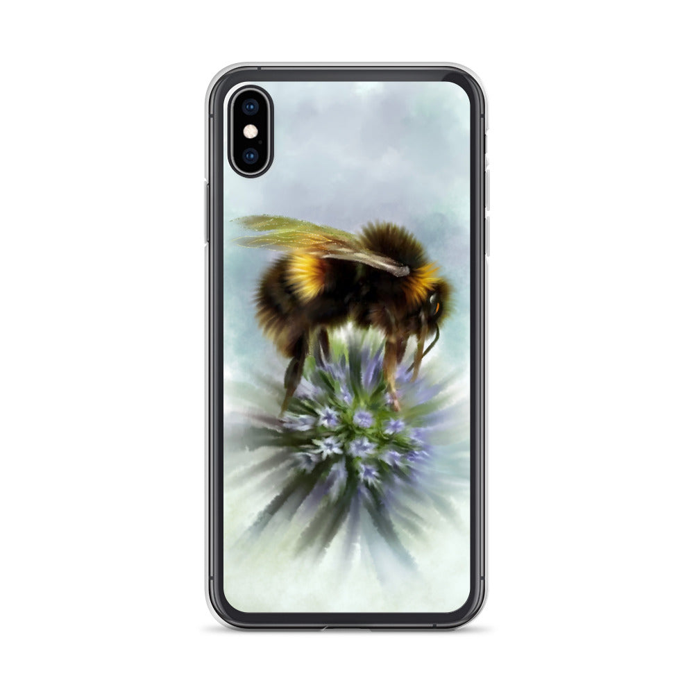 Bumble Bee Flower Floral Art with Purple Allium iPhone Case Gift Idea