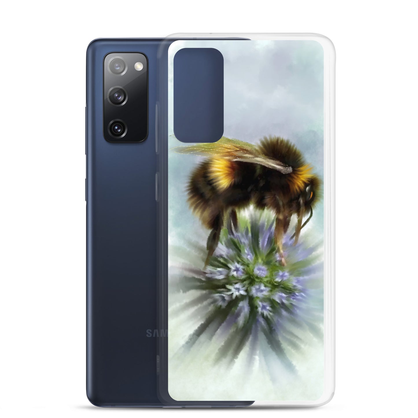 Bumble Bee Flower Floral Art with Purple Allium Samsung Case Gift Idea