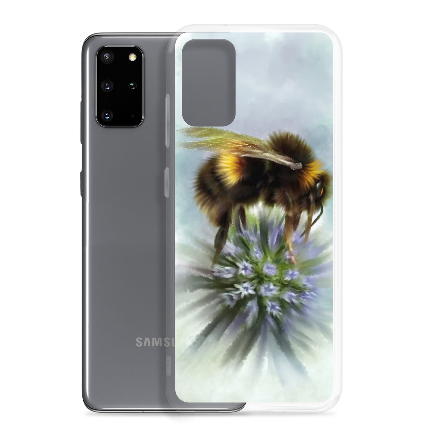 Bumble Bee Flower Floral Art with Purple Allium Samsung Case Gift Idea