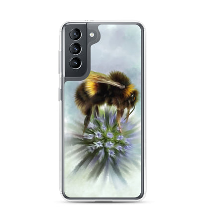 Bumble Bee Flower Floral Art with Purple Allium Samsung Case Gift Idea