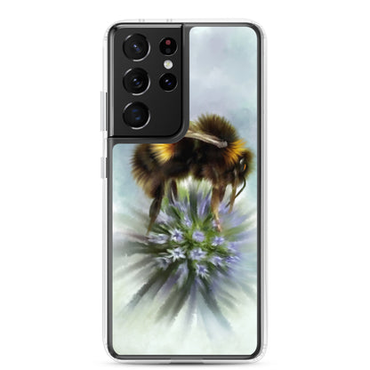 Bumble Bee Flower Floral Art with Purple Allium Samsung Case Gift Idea