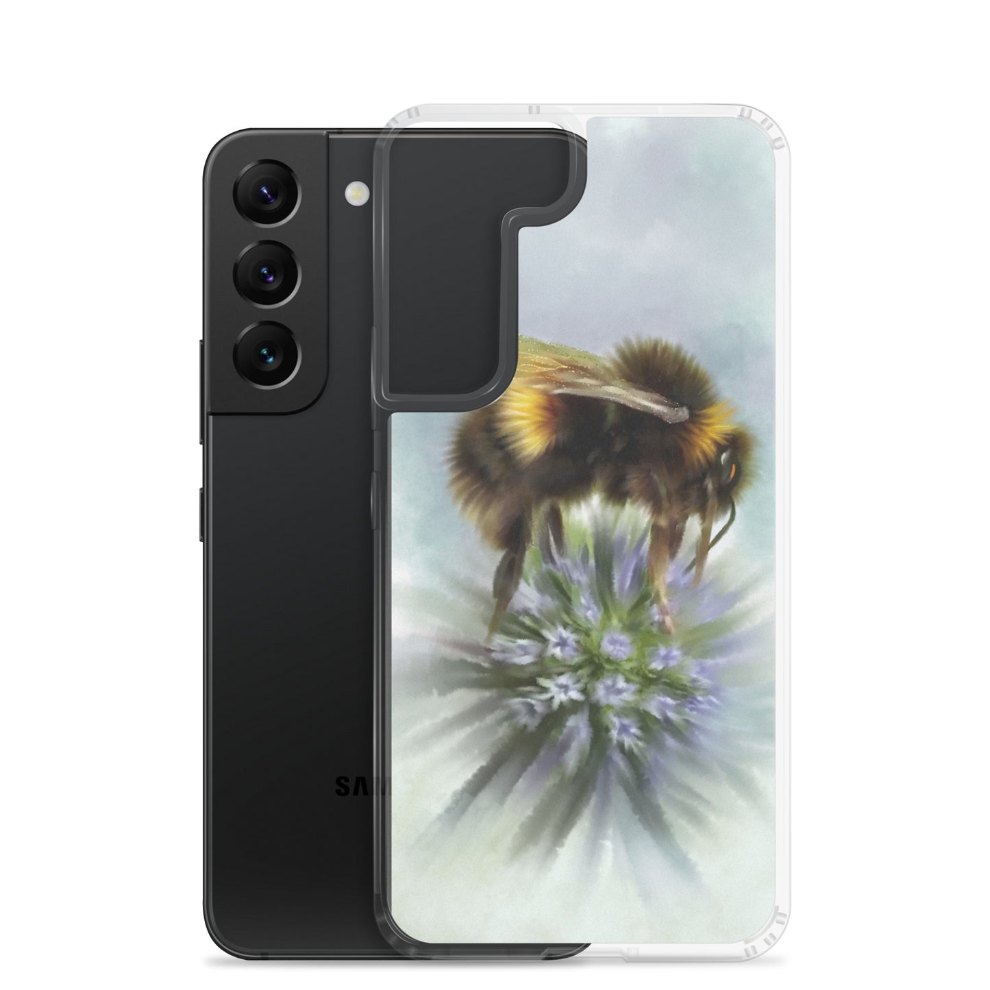 Bumble Bee Flower Floral Art with Purple Allium Samsung Case Gift Idea